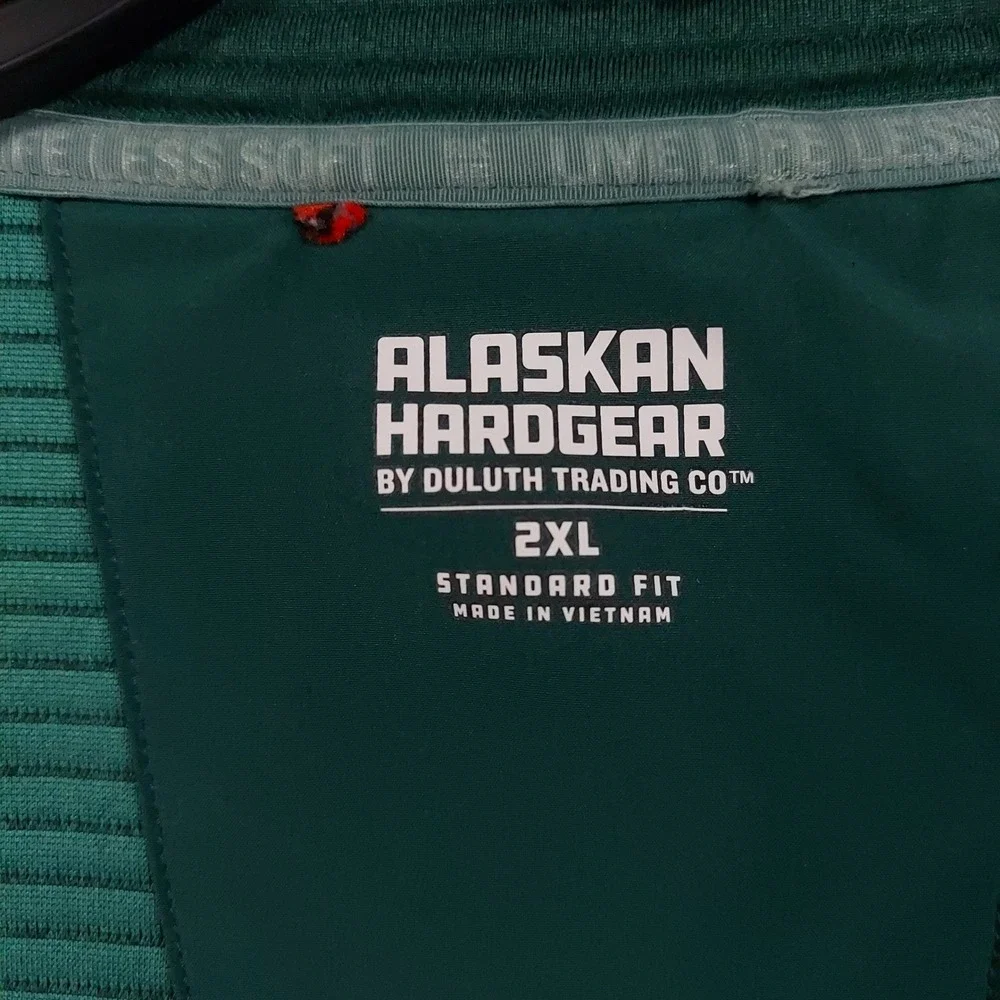 Alaskan Hardgear Duluth Trading Co Vest Mens 2XL Green Ribbed Fleece Full Zip AK